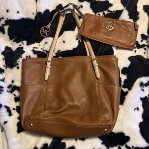 Michael kors purse and clutch